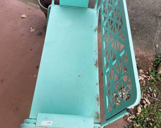 #82 Blue outdoor "retro" metal bench 51x21x35 $ 45.00