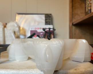 #38 Vintage aztec carved alabaster cigar ashtray XL $ 18.00
#39 Vintage aztec carved alabaster cigar ashtray large $ 16.00