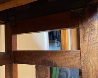 #26 Antique Mission Oak Arts and Craft Writing Desk - 1 Drawer w/Lock and Pullout Flat Drawer. Hinged Legs for folding (32x18x26) $ 325.00