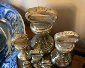 #23 Vintage English Salter Staffordshire Kitchen Scale - Made In England. Brass Weights $ 90.00