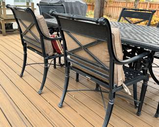 Frontgate Carlisle Collection Metal Patio Table with Six Chairs