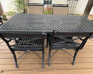 Frontgate Carlisle Collection Metal Patio Table with Six Chairs