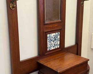 Antique Hall Tree in good condition with natural wear consistent with age and use

Measures 33" x 13" x 86".