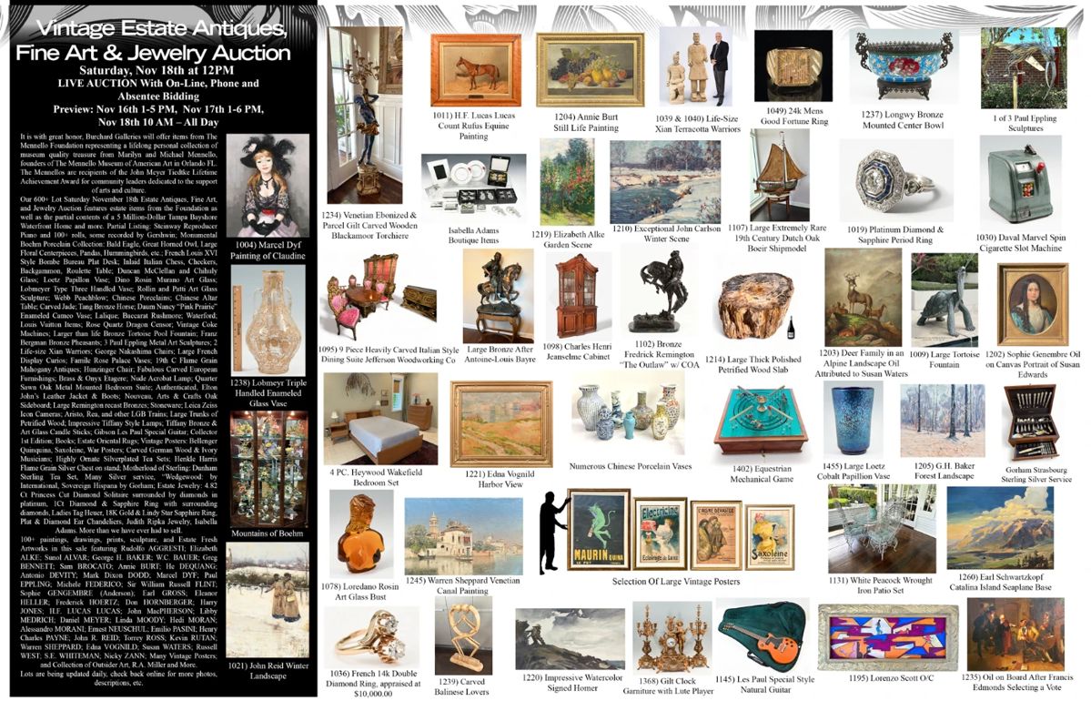 Auction Estate Antiques Fine Art Jewelry starts on 11/18/2023