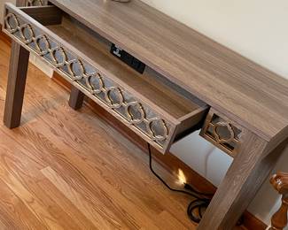 Nice table with drawer and built in outlets 