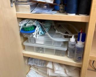 2 Cabinets of Sewing Notions - Loads of Sewing Serger Feet