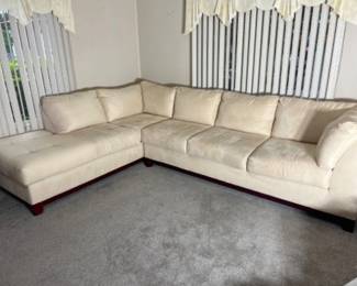 Ivory White L-Shaped Couch