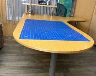 L-Shaped IKEA GALANT Desk - Sewing Table w/ Self Healing Cutting Mats