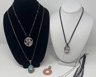 Vintage Sterling Pendants - Sue Schm Navajo, Ella Peter, & Danecraft