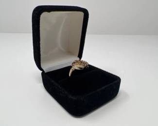 14K Gold Ring Featuring 8 RARE Andalusite Stones & Accent Diamonds