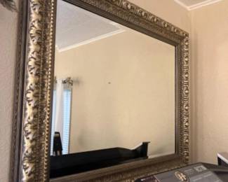 Ornate Silvertone Framed Accent Mirror 2- 35” x 29”