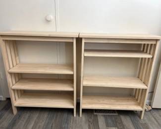 Unfinished Hardwood 3-shelf Mission Style Shelves - Bookcases