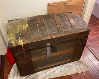 Antique Camel Back Trunk