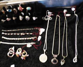 Sterling rings, bracelets, necklaces, earrings
