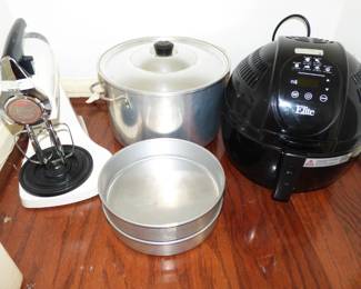 Elite Air Fryer, Vintage Sunbeam stand mixer, etc