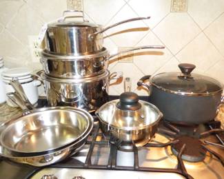 Copper bottom stainless cookware set (See Next Picture), Circulon 