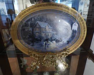 Thomas Kincaid "Cherished Christmas Memories" "Home for the Holidays"  Platter
