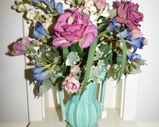 McCoy vase with flower arrangement