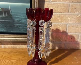 Pair ruby lustres