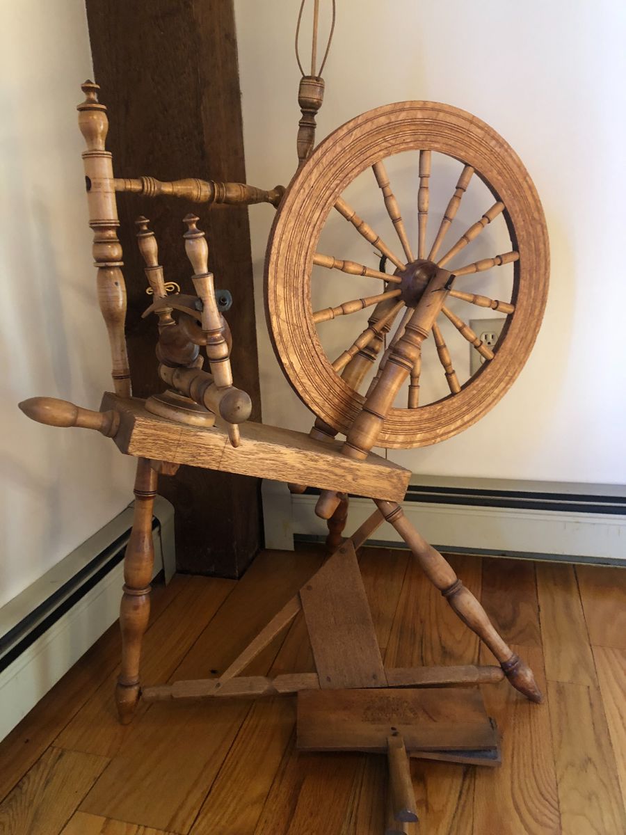 Spinning wheel & comb 21 inch wheel... no repairs that I can find. A real treasure!