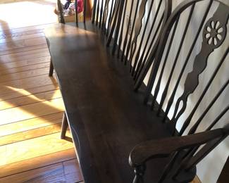 Rare find three chairs combined to make a beautiful bench. Extreme design!