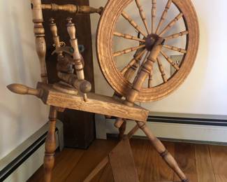 Spinning wheel & comb 21 inch wheel... no repairs that I can find. A real treasure!