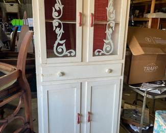 Vintage glass door hutch