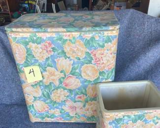 Vintage Hamper and waste bin