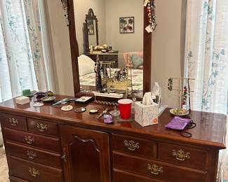 Traditional Cherry Dresser W/ Mirror   $385
