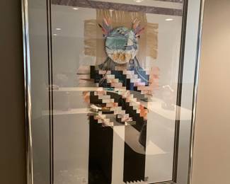 Framed mixed media artwork