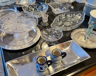 Service platters, footed cake plates, compote dishes and more!