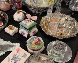 Perfume bottles and vanity boxes