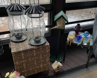 Patio lanterns, storage box, bird feeders and more!