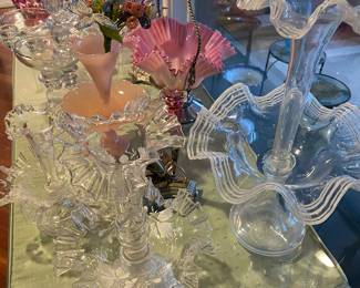 Another view of Victorian and English glass collection