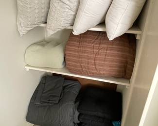 Pillows, plush blankets, and linens
