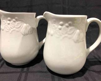 Gibson White Fruit Pitcher 8 in Tall