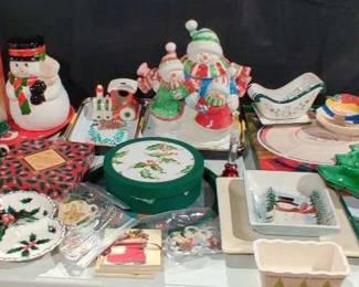 Christmas Themed Serving Platters, Cookie Jars and More