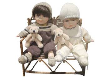 Dolls with Bench