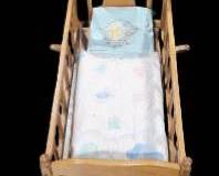 Doll Crib with Blankets