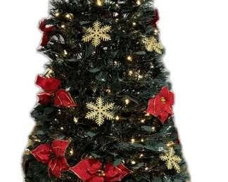 THomas Kinkade Prelite Poinsettia Popup Tree 6ft
