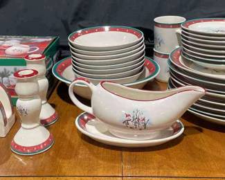 Holiday Dish Set 42 piece Royal Stoneware