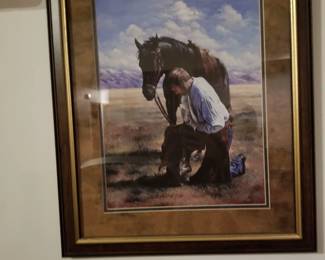 Print of Kneeling Cowboy