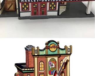 Two Sets Hard Rock Cafe Snow Village  HarleyDavidson Manufacturing