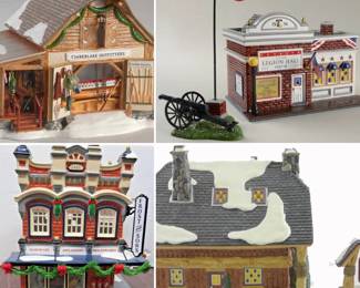 Four Original Snow Village Moonlight Bay Bunk Bed and Breakfast Timberlake Outfitters village Legion Hall Frost and Sons 5 Dime