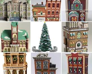 Heritage Village Collection Group of 98 Christmas in the city and 1 Town Tree