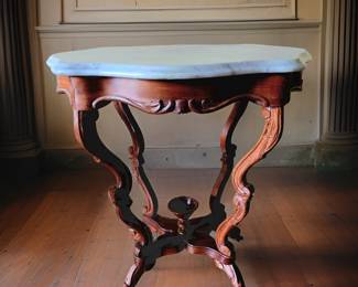 Victorian Marble Top Lamp Table (R) bid #103