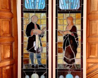 PR of Antique Figural Stained Glass Cathedral Windows $1,195 or bid #179