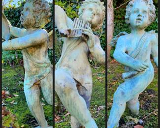 Set of 4 (one as-is) Oxidized Garden Minstrals $795 or  bid #180