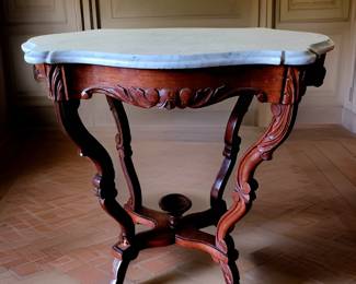 Victorian Marble Top Lamp Table (L) $295 or bid #102