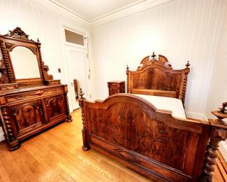 3-pc Jacobean Revival Bedroom Set $1,895 or bid #73